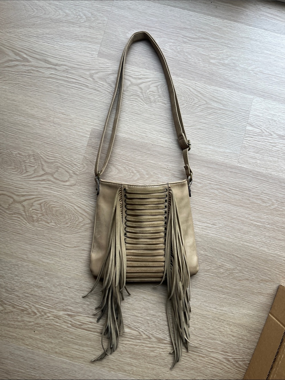 Maurices Fringe Crossbody Bag in Light Tan